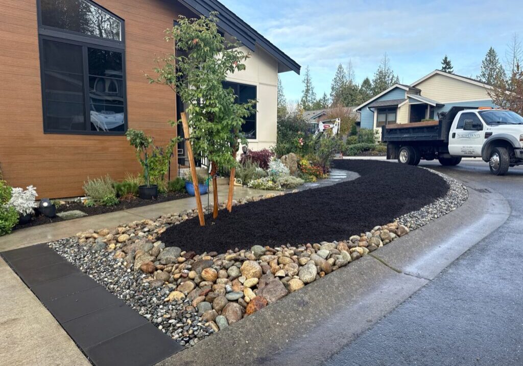 Case Study 3 Black Mulch and Variety of Rock